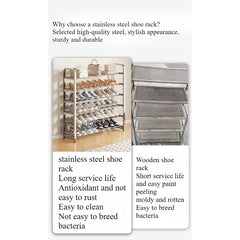 Thickened stainless steel shoe rack, family corridor, student dormitory, rental room, shoe cabinet