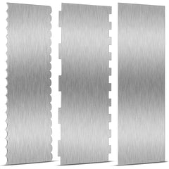 1 Piece Stainless Steel Cake Scraper Metal Cake Scraper Smoother Double Sided Patterned Edge Cake Decorating Comb YY126
