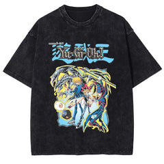 Yu Gi Oh Anime Print T-shirt Yugi Muto Manga Graphic T Shirt Men Women Clothing Summer Short Sleeve Tees Washed Cotton Tshirt