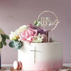 2025 Christ Cross Birthday Cake Topper Gold Acrylic Dove Cross Eucharist Baptism Party Communion Baptism Cake Topper Decoration