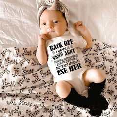 Funny I Have a Crazy Aunt Newborn Baby Clothing Soft Cotton Baby Boy Girl Romper Jumpsuit