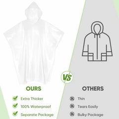 APEXUP Disposable Rain Ponchos for Adults 5PK/10PK/50PK Emergency Rain Poncho for Camping Hiking Travelling