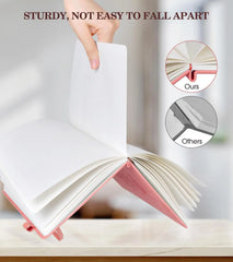 A5 Pink Hardcover Leather Journal for Women, 200 Pages Lined Notebook with Elastic Closure, Perfect for Writing and Travel