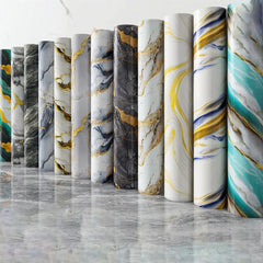 40cm New Marble Kitchen Oil-proof Wall Stickers Self-adhesive Stain-resistant High Temperature Kitchen Wallpaper Home Decorative