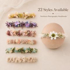 Floral Newborn Headbands for Photography Props Handmade Infant Girl Flower Wreath Baby Headband Newborn Photoshoot, Accessories