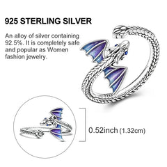 925 Sterling Silver Purple Baby Dragon Flying Dragon Cub Pendant Charm Fit Original Charms Bracelets Women DIY Jewelry Gift