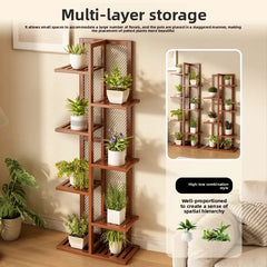 Sturdy Tiered Ladder Plant Stand Indoor Outdoor Flower Pot Shelf Rack Space Saving Corner Living Room Balcony Plant Outdoor