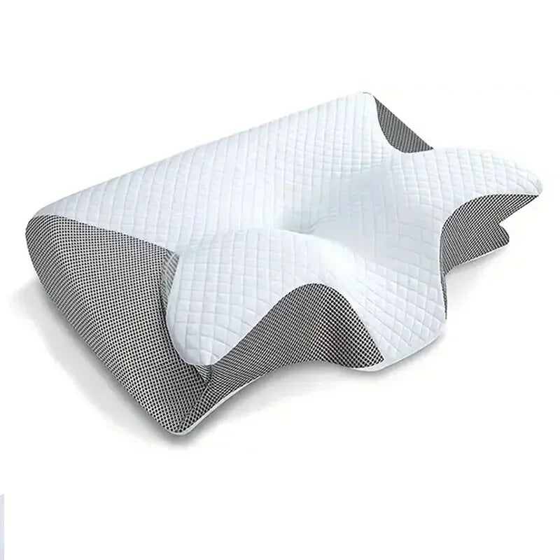 1PC Memory Foam Cervical Pillow 2in1 Ergonomic Contour Orthopedic Neck Support Pillow with Removable Pillowcase for Pain Relief