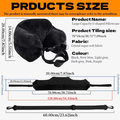 Comfortable Travel Pillow Adjustable U-Shaped Neck Pillow Washable Multi-Functional Fillable Portable Pillow Case for Airplane