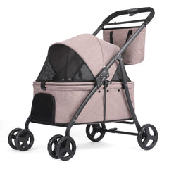 Foldable Dog Stroller Portable Dog Buggy 4 Wheel Pet Stroller Pushchair Travel Carriage Stroller Cart with Fashion  bag