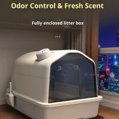 Extra Large Cat Litter Box Enclosed Clean Smell Control Anti Splash Easy Clean Cat Toilet Scratchers Litter Scoop Cat Toilet