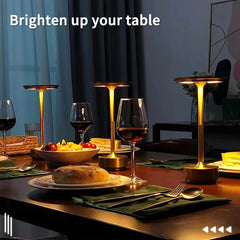 Wireless Simple Decorative Table Lamp Infinitely Dimmable Atmosphere Classic Retro Portable Rechargeable Touch Desk Lamp