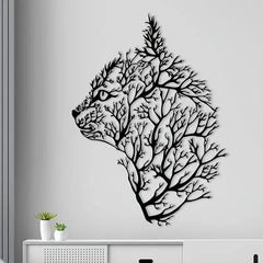 Charming Cat and Tree Metal Wall Art - Minimalist Decor for Bedroom, Living Room, Office - Perfect Housewarming Gift