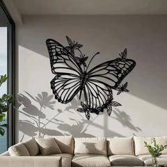 Butterfly Metal Wall Art Sculpture - Art Deco Style 1pc, Animal-Inspired Living Wall Decor,  Housewarming Gift