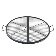Foldable Round Cooking Grate for Outdoor Party Heavy Duty Steel Fire Pit Grill with Handle and Support X Wire 36 Inch Black Por