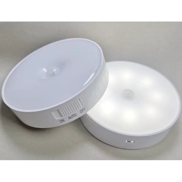 2pcs LED Smart Human Body Sensor Night Lamp Emergency Automatic Lighting USB Charging Wireless Magentic Suction Use Night Light