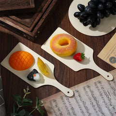 3/6/10Pcs Wooden Cutting Board Craft with Handle Wooden Chopping Board Unfinished Round Charcuterie Cheese Boards for Christmas