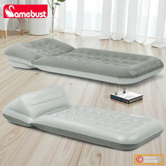 CAMEBUST Foldable Interior Air Mattress Inflatable Adjustable Sofa Bed Sleeping Mat for Home And Outdoor Use Brown/Grey