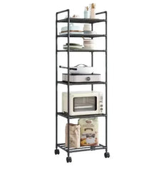 Multi-function Landing Trolley Microwave Oven Rack Installation Storage Rack Bathroom Kitchen Organizer Small Space-Saving Rack