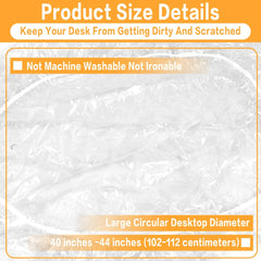 Fitted Clear Round Tablecloth Elastic Edged PVC Round Table Waterproof Oil-Proof Table Cover Protector Effortless to Clean Table
