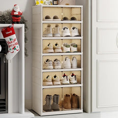 Home dust-proof shoe cabinet, no installation required, foldable transparent folding shoe box, large capacity shoe storage box