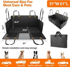 Cat Car Seat Cover for Back Seat,100% Waterproof Scratch Proof Nonslip Seat Cover,600D Heavy Duty Scratch Proof Nonslip Durable