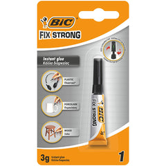 Colle instantanée forte BIC Fix - adhérence immédiate pour plastique, porcelaine et bois - tube de 3 g