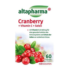 Altapharma Cranberry Extract Dietary Supplement with Vitamin C & Selenium - Gluten-Free & Lactose-Free - Immune System Support