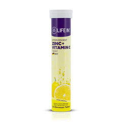 Life In Zinc+ Vitamin C Effervescent Tablets - Boosts Immune System, 20 Count