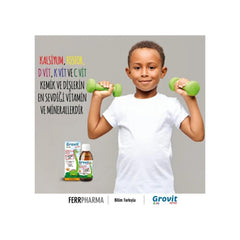 Ferr Pharma Grovit Kids Multivitamin Syrup for Children - Supports Growth & Immune System, 5.07 fl oz