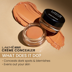 Lakme Unreal Cover Creme Concealer Lightweight & Hydrating - Cinnamon