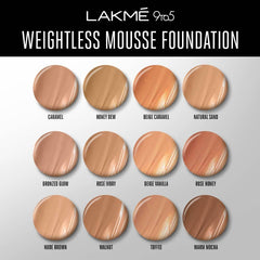 Lakme 9To5 Weightless Mousse Foundation - Beige Caramel