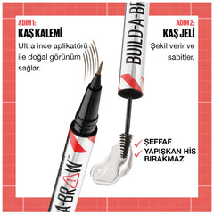 Maybelline New York Build a Brow 2-in-1 Eyebrow Pencil & Gel - Long Lasting, Easy 2-Step Eyebrow Makeup Solution