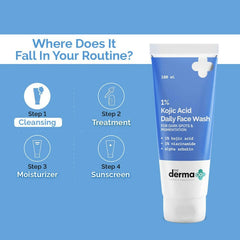 Nettoyant visage The Derma Co à 1 % d’acide kojique contre les taches brunes et la pigmentation