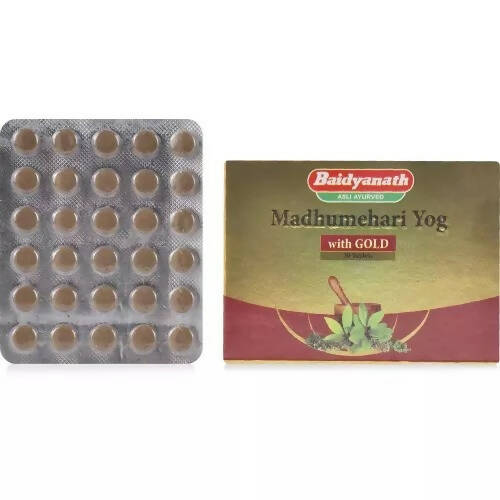 Baidyanath Jhansi Madhumehari Yog con tabletas de oro