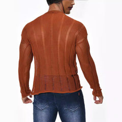 Pull ample à manches longues, polyvalent, pour homme