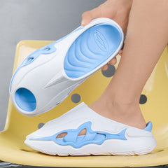 Sports-style Non-slip Deodorizing Thick-soled Shark Slippers For Home Use