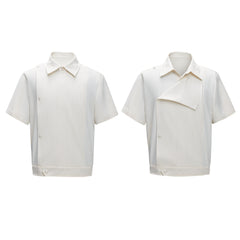 Embroidered Luxurious Short-sleeve T-shirt With A Slanted Placket