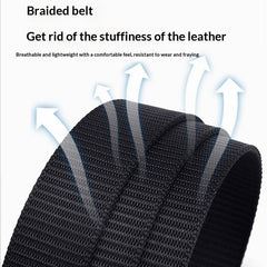 Ceinture en nylon pour homme à boucle sans dents, pour l’extérieur