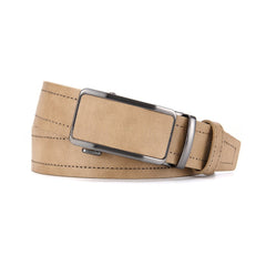 Ceinture en cuir pour homme à boucle automatique, simple et polyvalente, en alliage