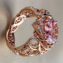 Niche Minimalist Copper Ring With Zircon Inlay