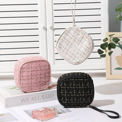 Chanel-style Makeup Bag With Handle Waterproof Storage Travel Organizer