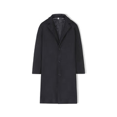 New Mens Mid-length Loose-fit Solid-color Padded Trench Coat