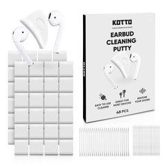 KOTTO 48 PCS Earbud Cleaner Kit Earbuds Cleaning Putty AirPod Cleaner Kit Easily Remove Ear Wax and Dirt from Headphone/Earbud/AirPods/Charging Cases/Laptop/Phone/Earphones/Camera (48 PCS)