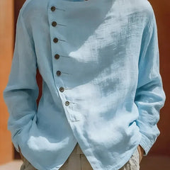 Mens Retro Loose-Fit Crew-Neck Shirt