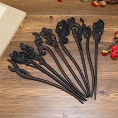 Vintage Carved Hair Clasp Archaistic Headdress Updo