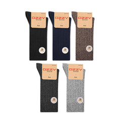 Ozzy Socks Men's 5-Pack Wool Blend Socks - Comfortable, Durable, Colorful Footwear for Men