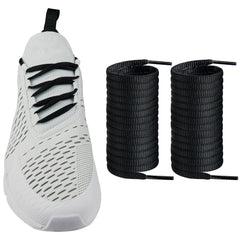 Endoto Oval Shoelaces for Nike Air Max 270 Running Replacement Shoes Laces Strings(Color:BlackSize:54Inch)