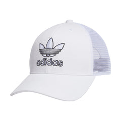 adidas Originals Mens Icon Trucker Structured Precurve Snapback Cap White/Black One Size