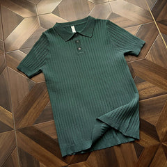 Men's Ice Silk Knitted Polo Shirt T-Shirt